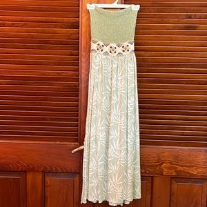 Seashell Embellished Strapless Maxi Dress